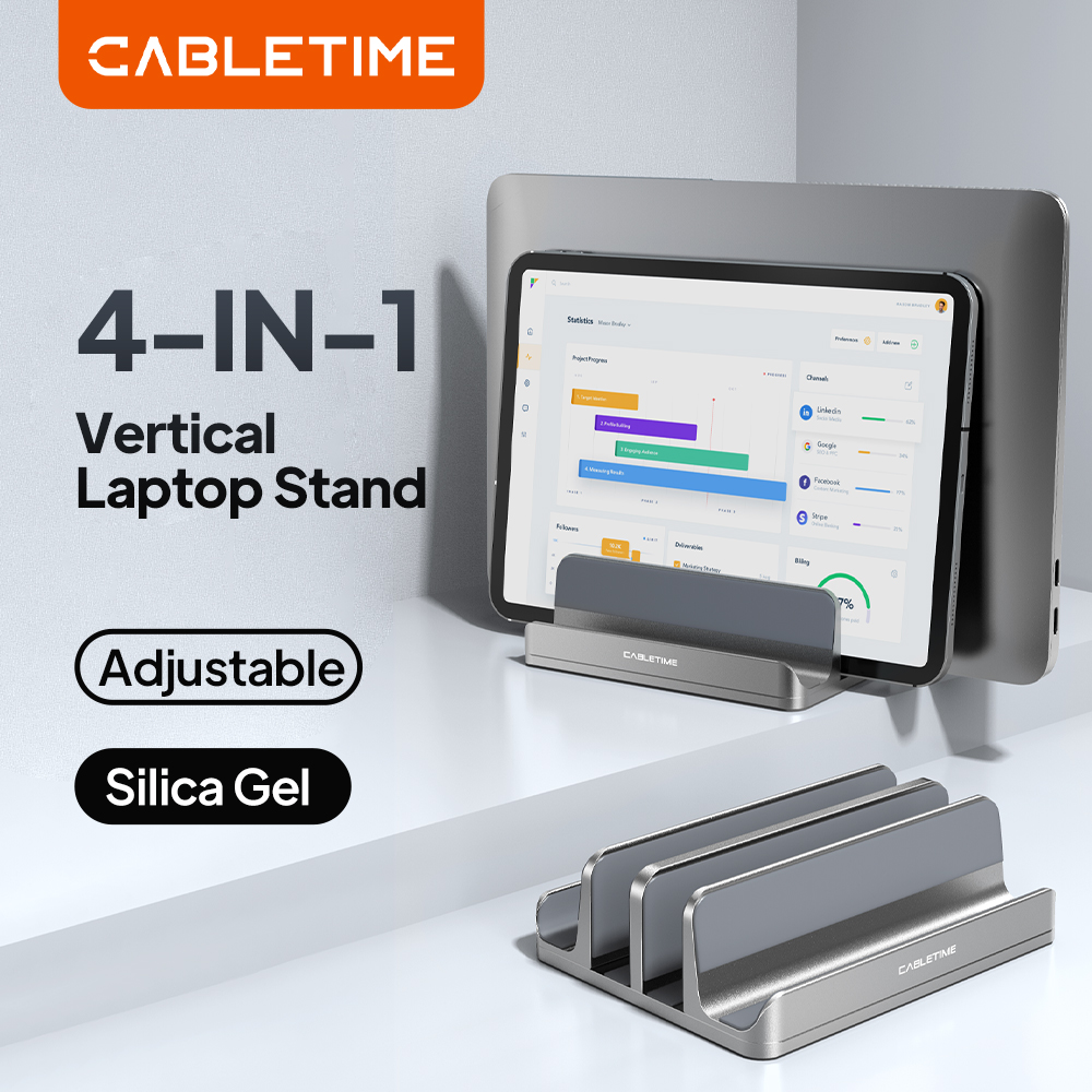 Laptop Accessories Dell - CABLETIME Vertical Laptop Stand Aluminum Notebook