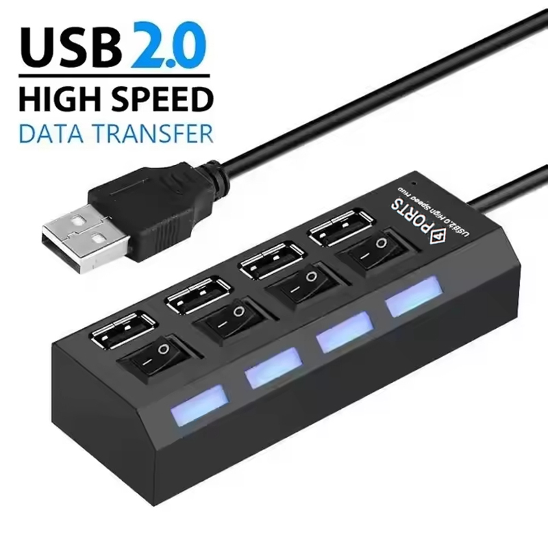 Laptop Accessories Hub - 4-Ports USB 2.0 Hub Extension Splitter