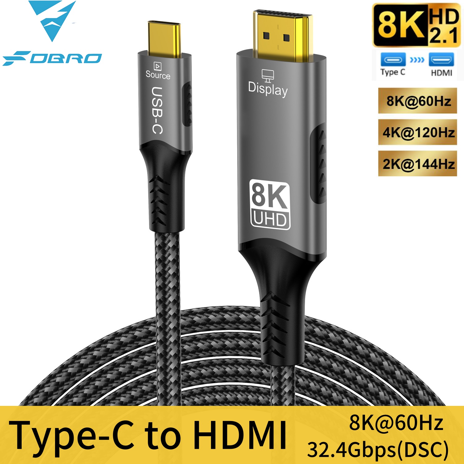 Laptop Accessories Distributor - 8K Type C to HDMI 2.1
