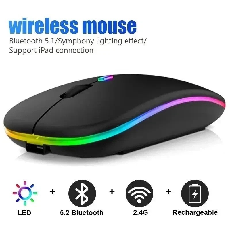 Laptop External Accessories - Wireless Mouse Bluetooth Dual Mode Comfort