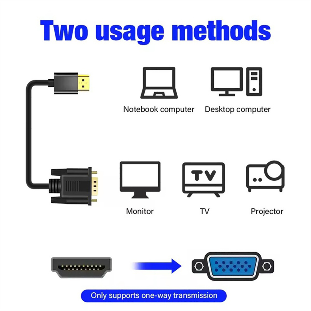 Hdmi Vga Adapter - 1.8M hdmi to VGA Cable 1080P
