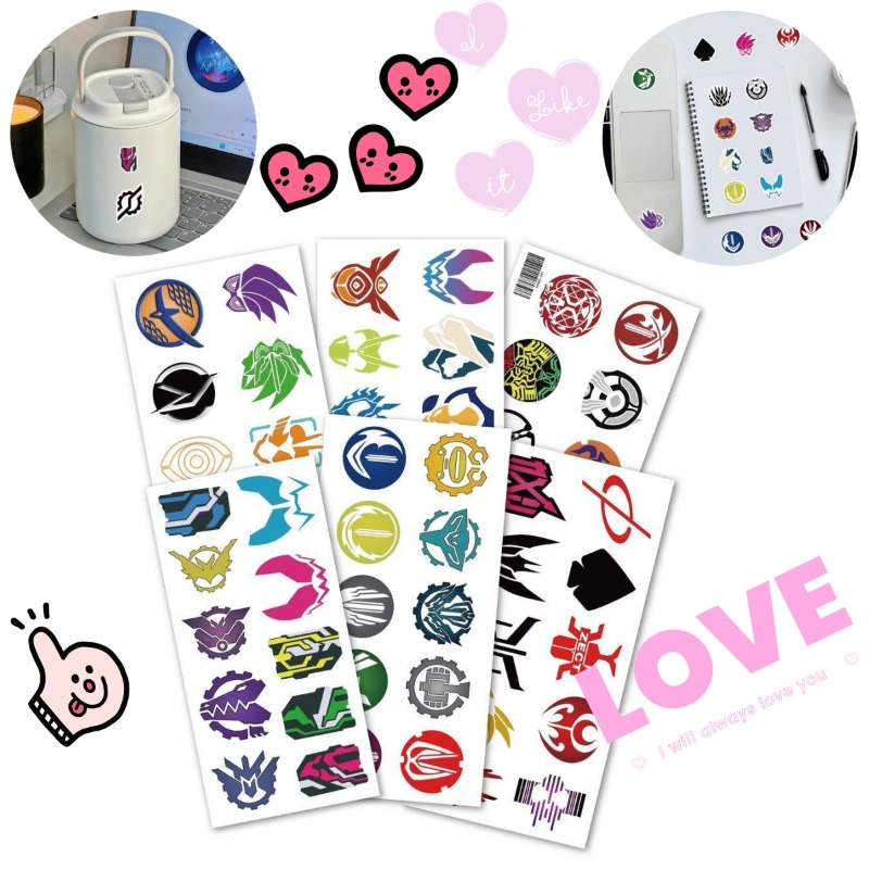Laptop Original Accessories - 60 Sheets Kamen Rider Logo Stickers