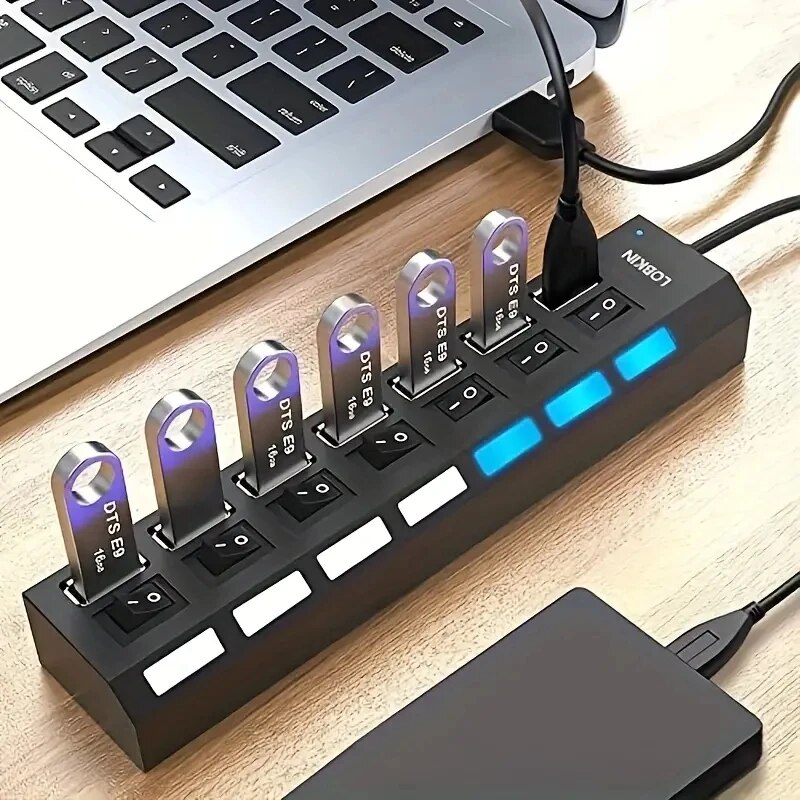 High Speed 4/7 Ports USB HUB 2 - đánh giá và giá Laptop Accessories Hub
