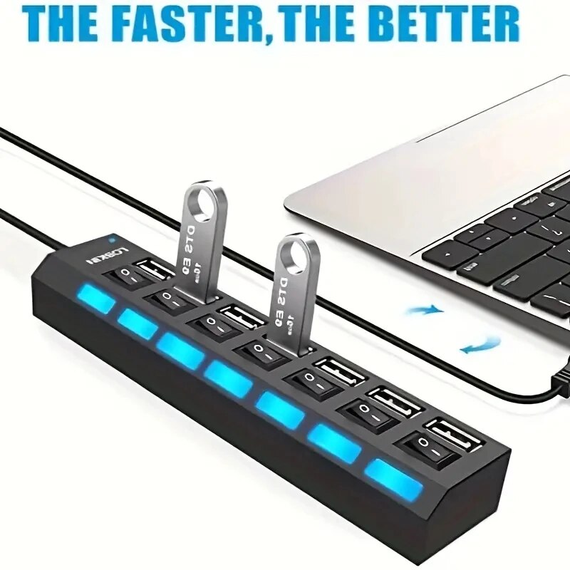 High Speed 4/7 Ports USB HUB 2 - đánh giá và giá Laptop Accessories Hub