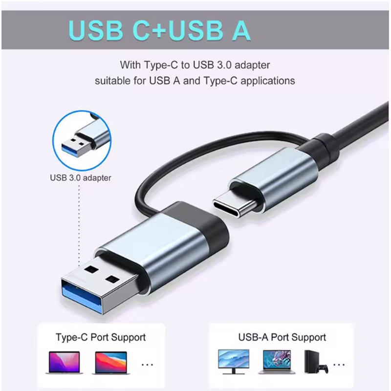 7 Ports USB A C Hub Concentrat - đánh giá và giá Laptop Accessories Hub
