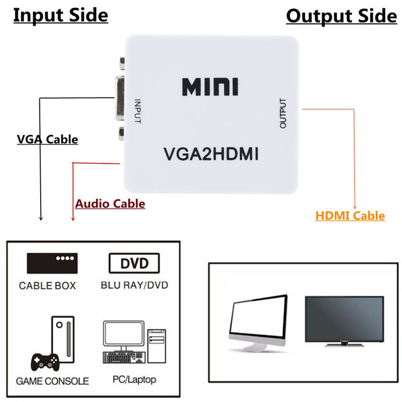 VGA To HDMI-Compatible Video A - đánh giá và giá Hdmi Vga Adapter