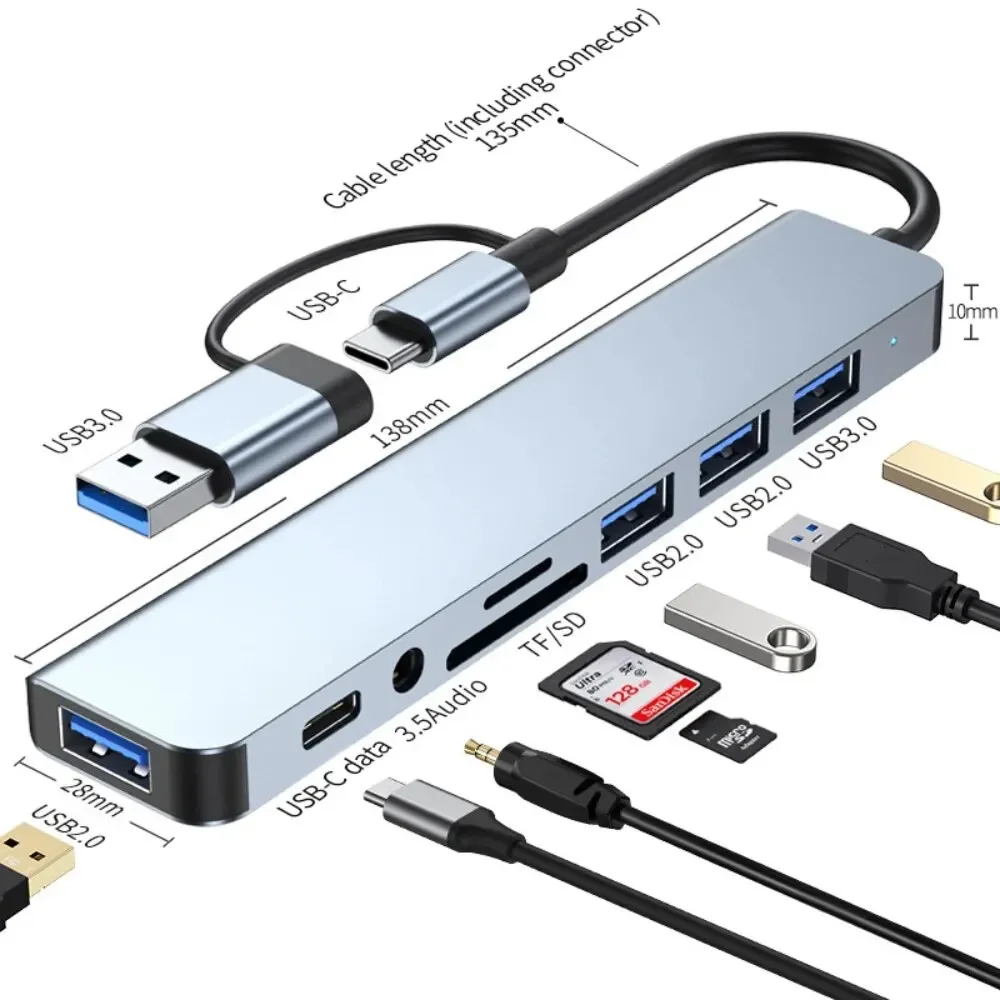 8 In 2 USB-C Hub With 3.0 SD/T - đánh giá và giá Laptop Accessories Hub