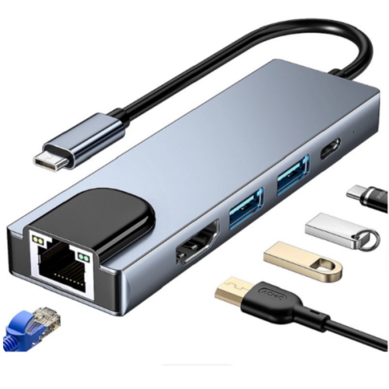 Type-C 5-in-1 Multifunctional  - đánh giá và giá Laptop Accessories Hub