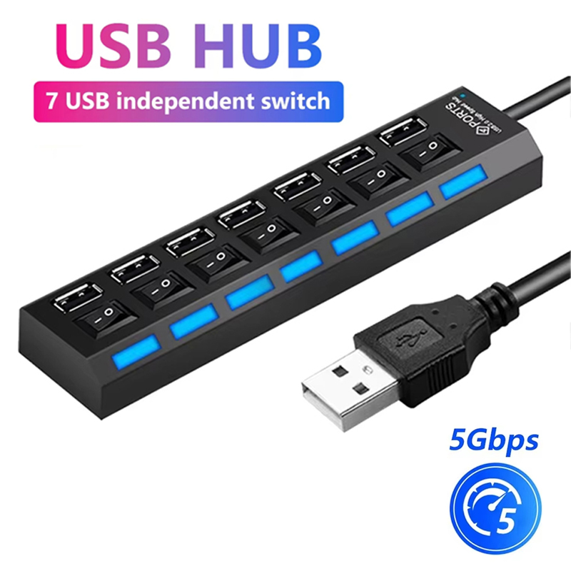 7 Port USB 2.0 Hub Splitter Fo - đánh giá và giá Laptop Accessories Hub