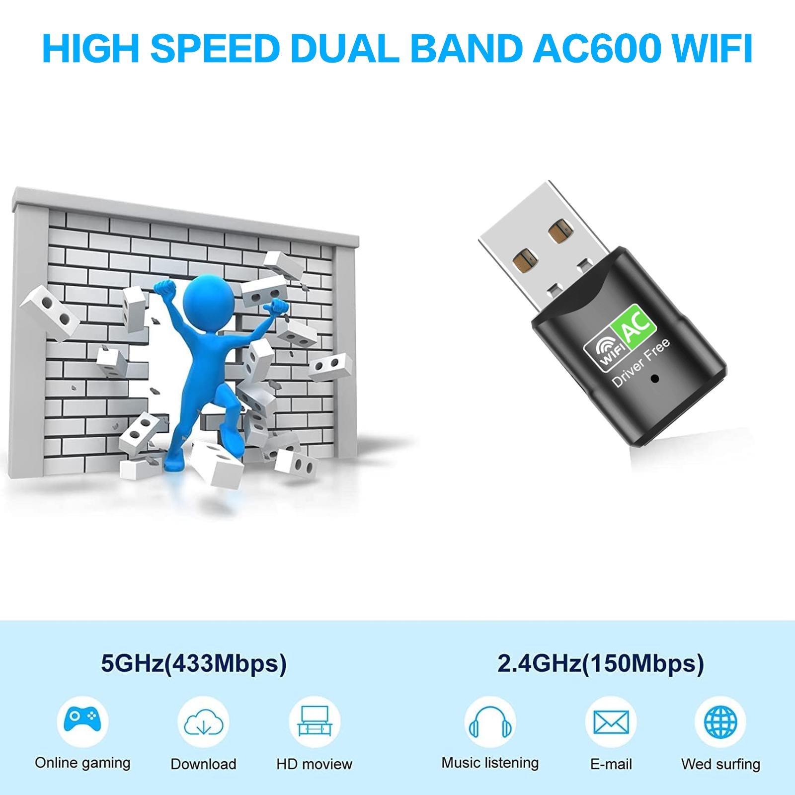 AC600 USB WiFi Adapter, Dual B - đánh giá và giá Laptop Accessories Distributor
